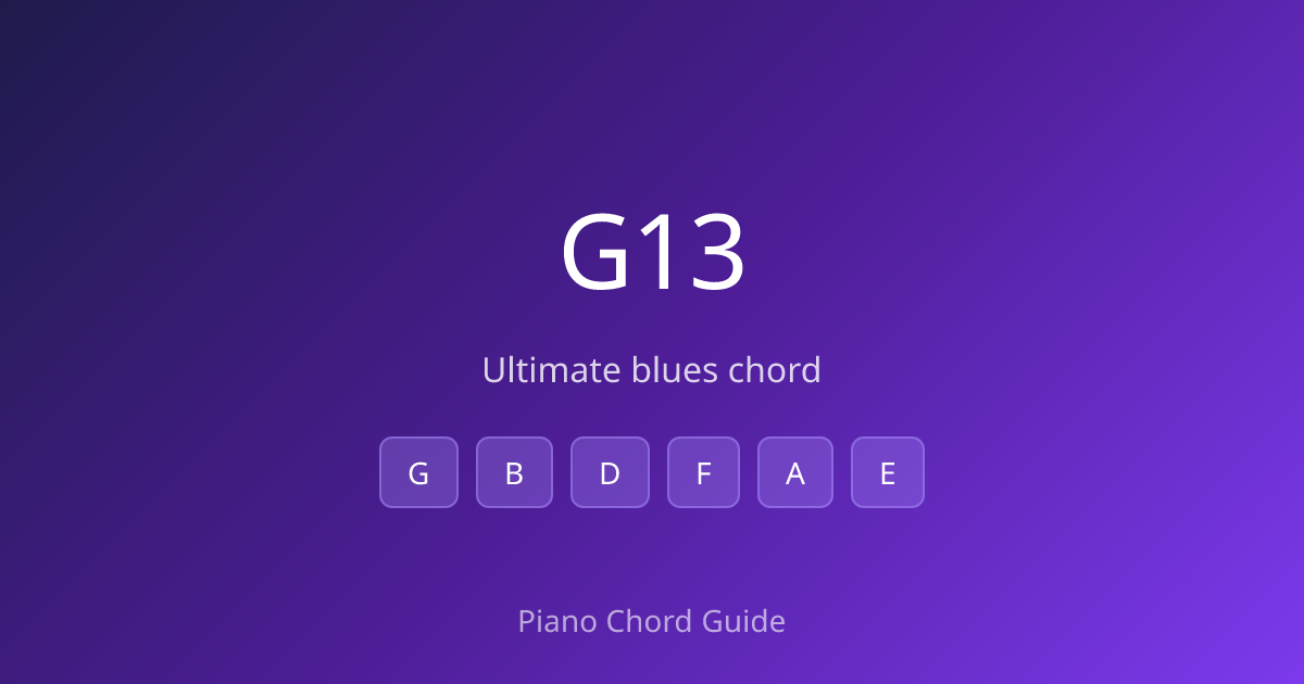 G Dominant 13th Chord on Piano – How to Play G13 (Notes & Fingering ...